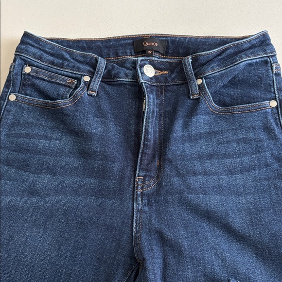Quince Bella Stretch Straight Jeans Midnight Blue Size 27 - Picture 3 of 9